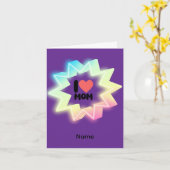 Ik Hou Van Moeder Kleurrijke Neon Ster Kaart (Gele Bloem)