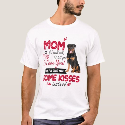 Ik hou van moeder Rottweiler-hond Moeder Moederdag T-shirt (Voorkant)