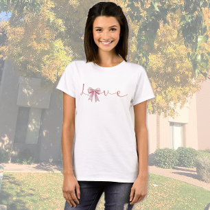 Ik hou van Moeder Roze Strik T-shirt