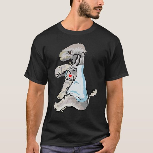 Ik hou van Moeder Tattoo Bedlington Terrier Moeder T-shirt (Voorkant)