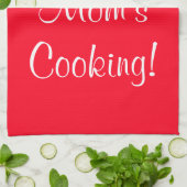 Ik hou van moeders (naam) koken rood wit theedoek (Gevouwen)