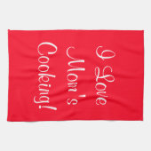 Ik hou van moeders (naam) koken rood wit theedoek (Horizontaal)