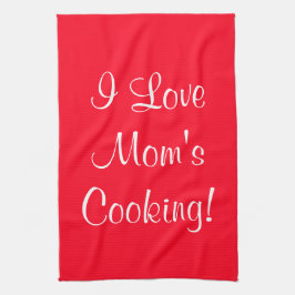 Ik hou van moeders (naam) koken rood wit theedoek