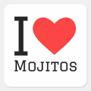 Ik hou van mojito's vierkante sticker
