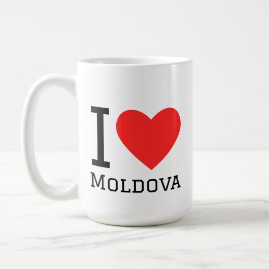 Ik hou van moldavië vierkante sticker koffiemok (Links)