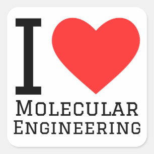 Ik hou van moleculaire techniek vierkante sticker