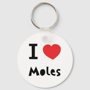 Ik hou van mollen sleutelhanger
