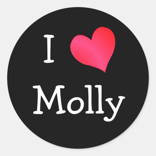 Ik hou van Molly Ronde Sticker (Voorkant)