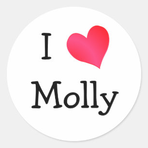 Ik hou van Molly Ronde Sticker