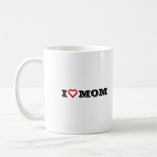 Ik hou van Mom Design Coffee Mok / gepersonaliseer (Links)
