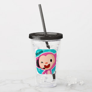Ik hou van Momo-aap acryl tumbler Drinkbeker