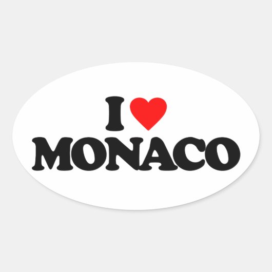 IK HOU VAN MONACO OVALE STICKER (Voorkant)