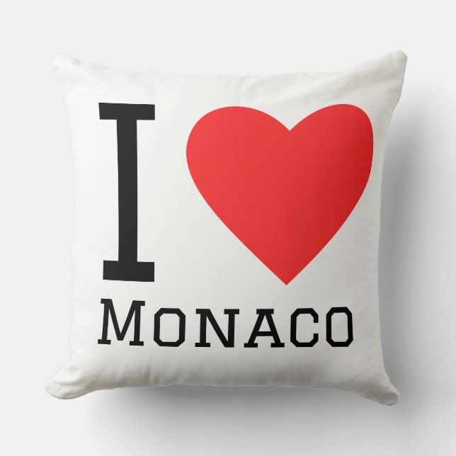 Ik hou van Monaco vierkante sticker Kussen (Voorkant)