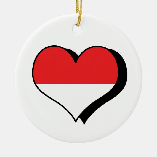 Ik hou van Monaco Vlag Ornament (Voorkant)