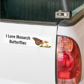 Ik hou van Monarch Butterflies Bumpersticker (Op Truck)