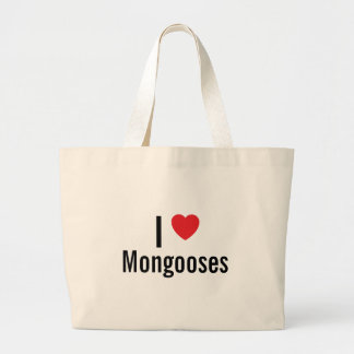 Ik hou van Mongooses Grote Tote Bag