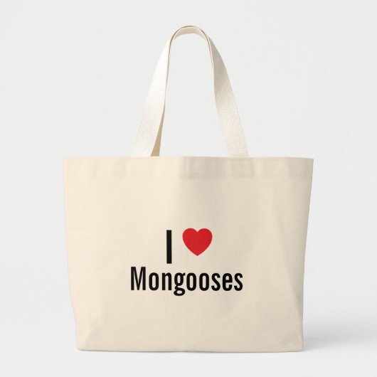 Ik hou van Mongooses Grote Tote Bag (Voorkant)