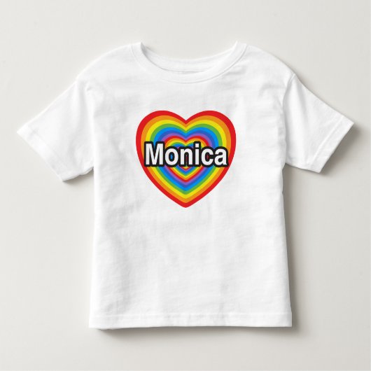 Ik hou van Monica. Ik hou van je Monica. Hart Kinder Shirts (Voorkant)