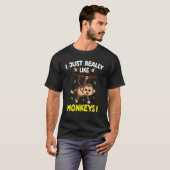 Ik hou van Monkeys Cute Monkey Toddler Boy T-shirt (Voorkant volledig)