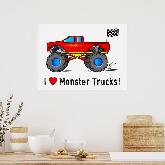 Ik hou van Monster Trucks! Poster (Keuken)