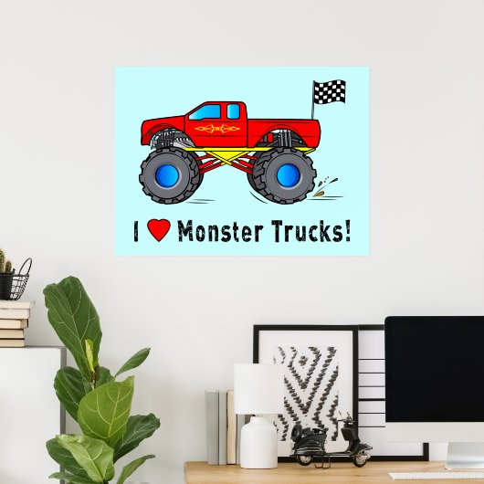 Ik hou van Monster Trucks! Poster (Thuiskantoor)