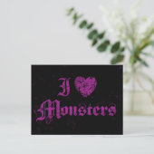 Ik hou van monsters briefkaart (Staand voorkant)