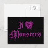 Ik hou van monsters briefkaart (Voorkant / Achterkant)
