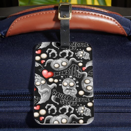 Ik hou van monsters omdat mensen klote zijn bagagelabel (Voorkant Insitu 2)