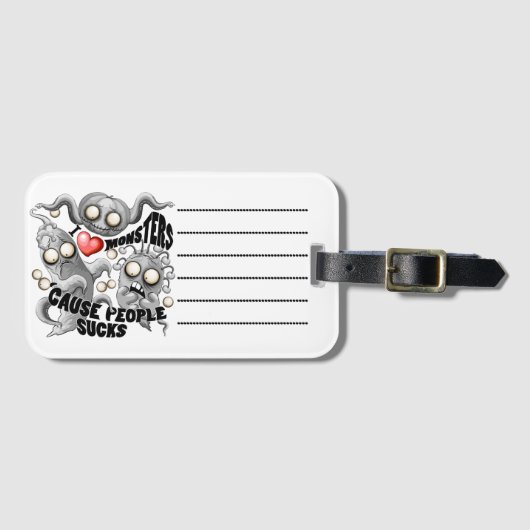 Ik hou van monsters omdat mensen klote zijn bagagelabel (Voorkant (horizontaal))