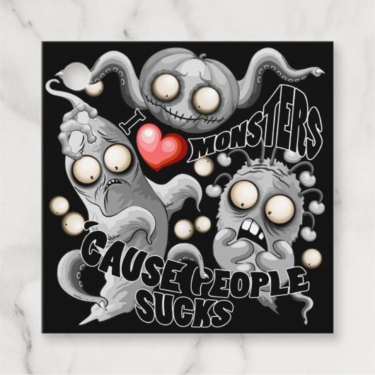 Ik hou van monsters omdat mensen klote zijn bedankjes labels (Voorkant)