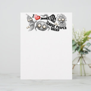 Ik hou van monsters omdat mensen klote zijn briefhoofd