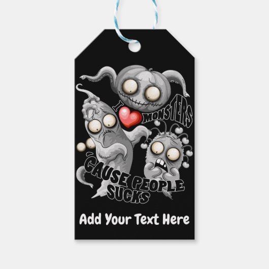 Ik hou van monsters omdat mensen klote zijn cadeaulabel (Voorkant)