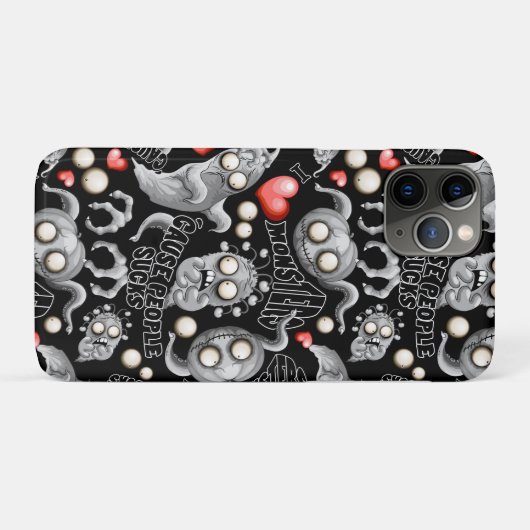 Ik hou van monsters omdat mensen klote zijn Case-Mate iPhone case (Achterkant (horizontaal))