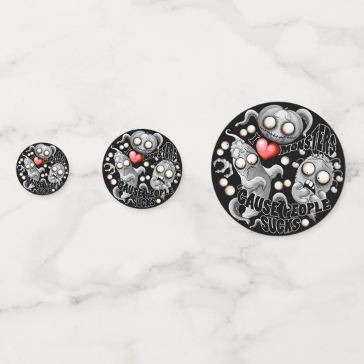 Ik hou van monsters omdat mensen klote zijn confetti (Achterkanten)