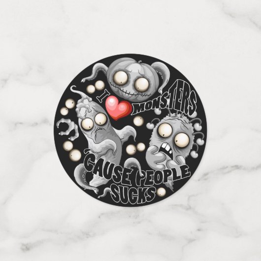 Ik hou van monsters omdat mensen klote zijn confetti (Kleine voorkant)