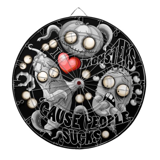 Ik hou van monsters omdat mensen klote zijn dartbord (Voorkant)