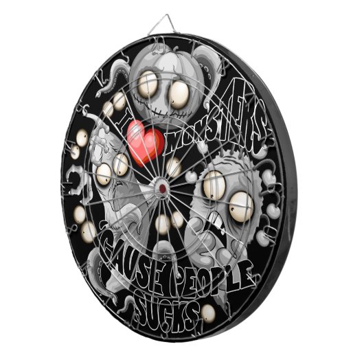 Ik hou van monsters omdat mensen klote zijn dartbord (Voorkant Rechts)