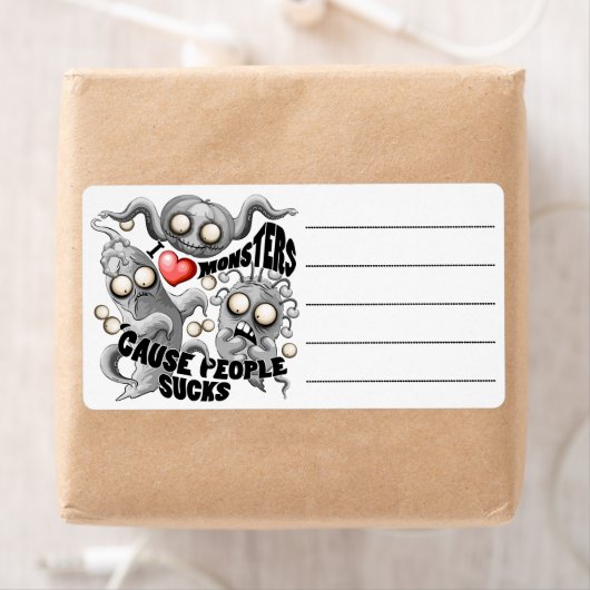 Ik hou van monsters omdat mensen klote zijn etiket (Insitu)