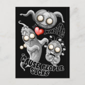 Ik hou van monsters omdat mensen klote zijn feestdagenkaart (Voorkant)