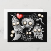 Ik hou van monsters omdat mensen klote zijn feestdagenkaart (Voorkant / Achterkant)