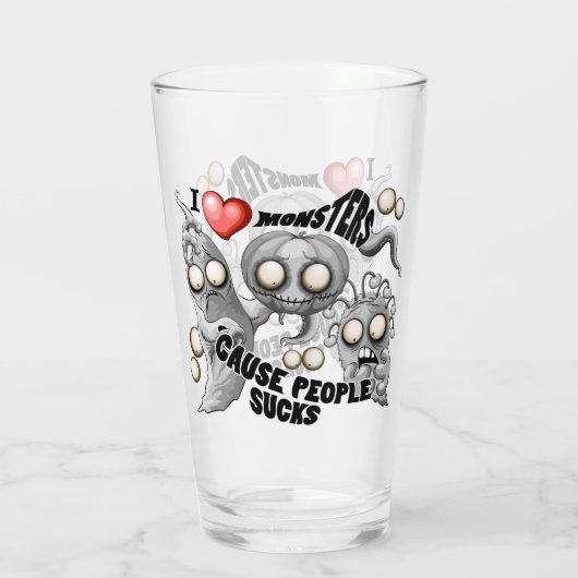 Ik hou van monsters omdat mensen klote zijn glas (Achterkant)