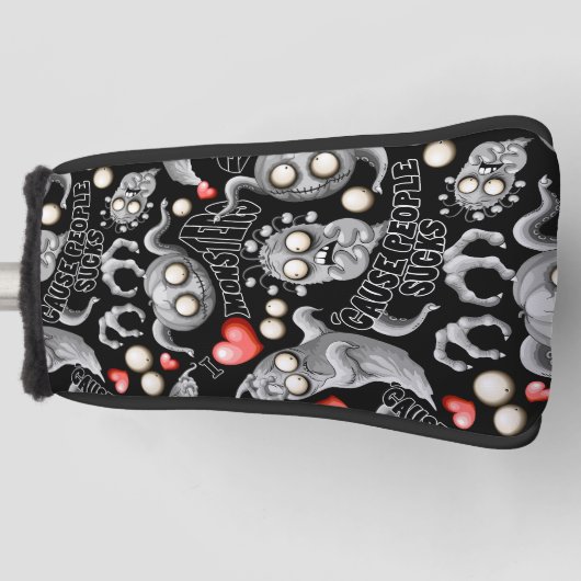 Ik hou van monsters omdat mensen klote zijn golfheadcover (Voorkant)