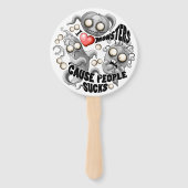 Ik hou van monsters omdat mensen klote zijn handwaaier (Achterkant)