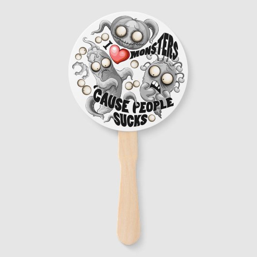 Ik hou van monsters omdat mensen klote zijn handwaaier (Achterkant)