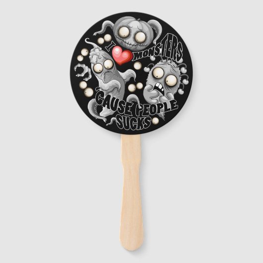 Ik hou van monsters omdat mensen klote zijn handwaaier (Voorkant)