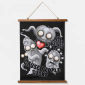 Ik hou van monsters omdat mensen klote zijn hangend wandkleed (Voorkant)