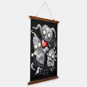 Ik hou van monsters omdat mensen klote zijn hangend wandkleed (Gebogen)