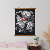 Ik hou van monsters omdat mensen klote zijn hangend wandkleed (Slaapkamer)