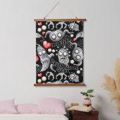 Ik hou van monsters omdat mensen klote zijn hangend wandkleed (Slaapkamer)