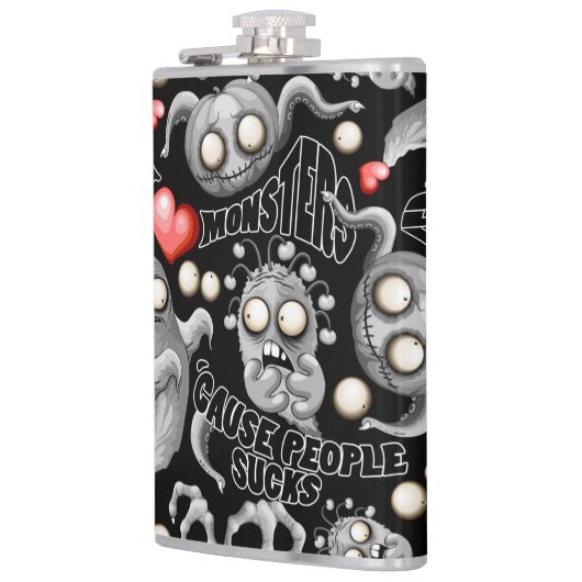 Ik hou van monsters omdat mensen klote zijn heupfles (Links)